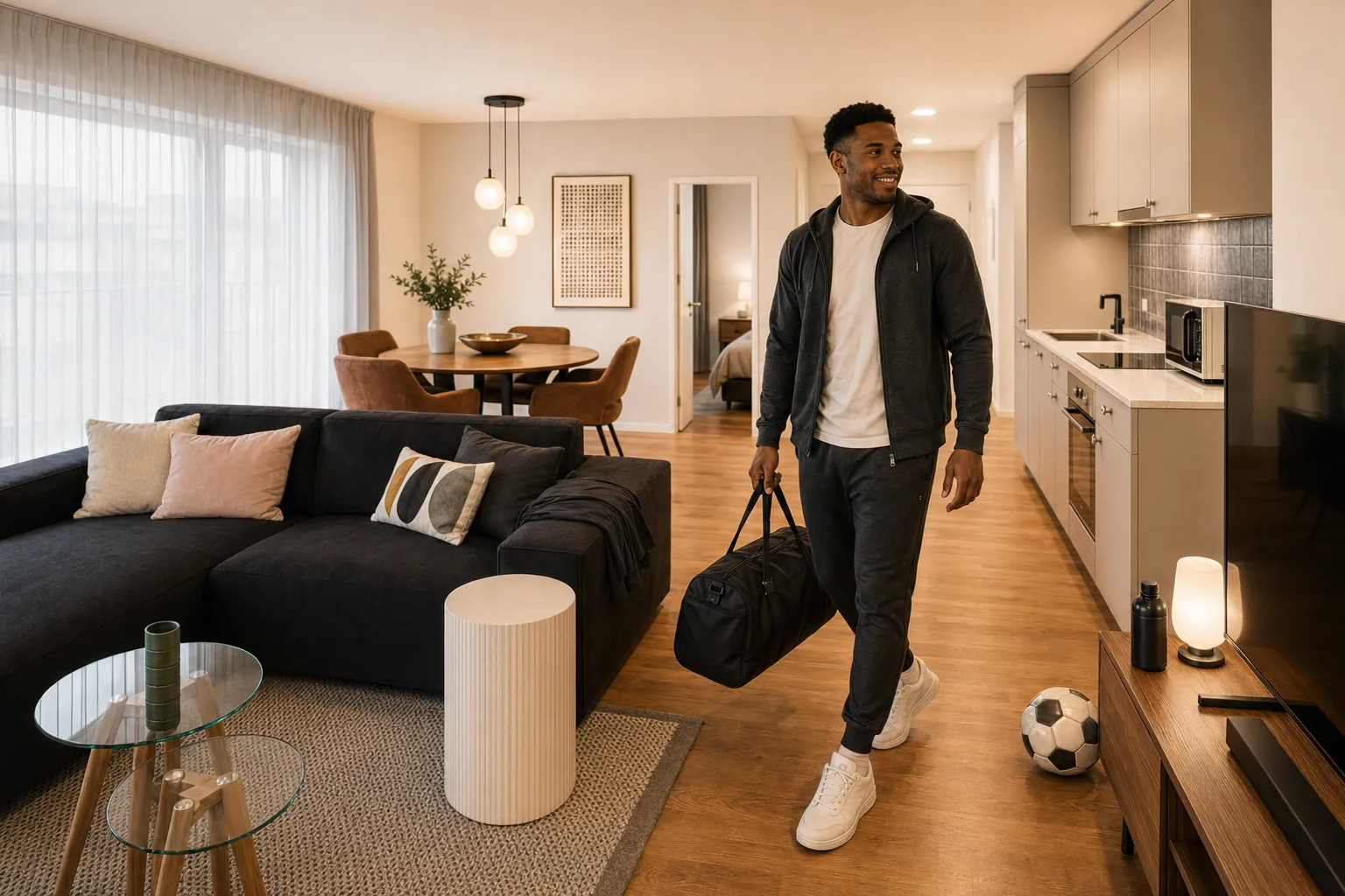 Arrival in a furnished elron club apartment